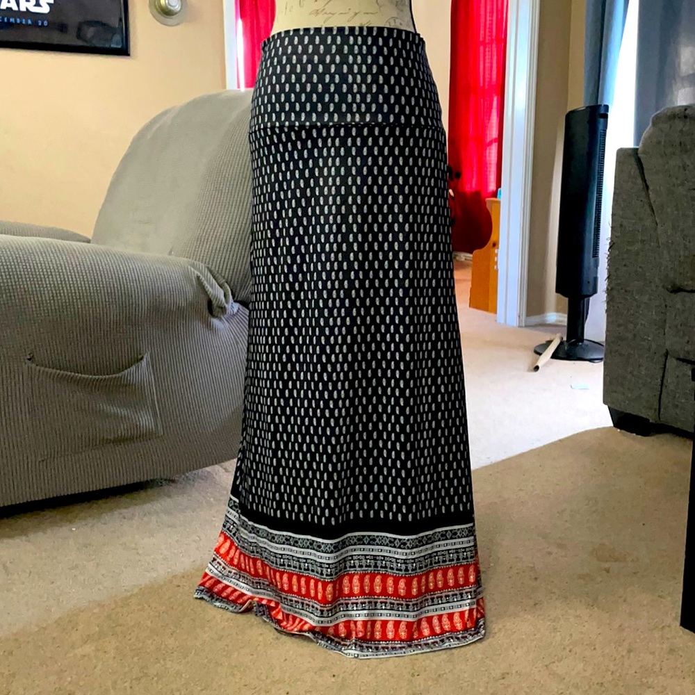 Zando Long High Waisted Bohemian Maxi Skirt